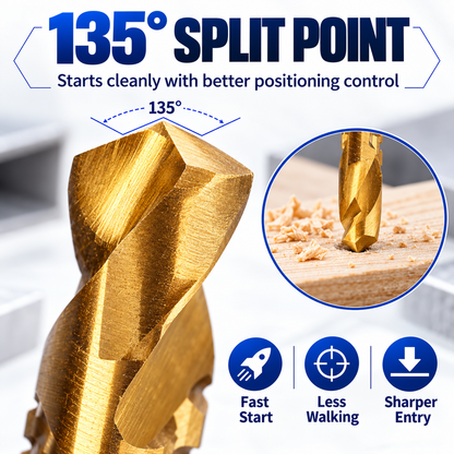 ❤️8-Piece Titanium-Coated HSS Side-Cutting Drill Bit Set – 3–10mm