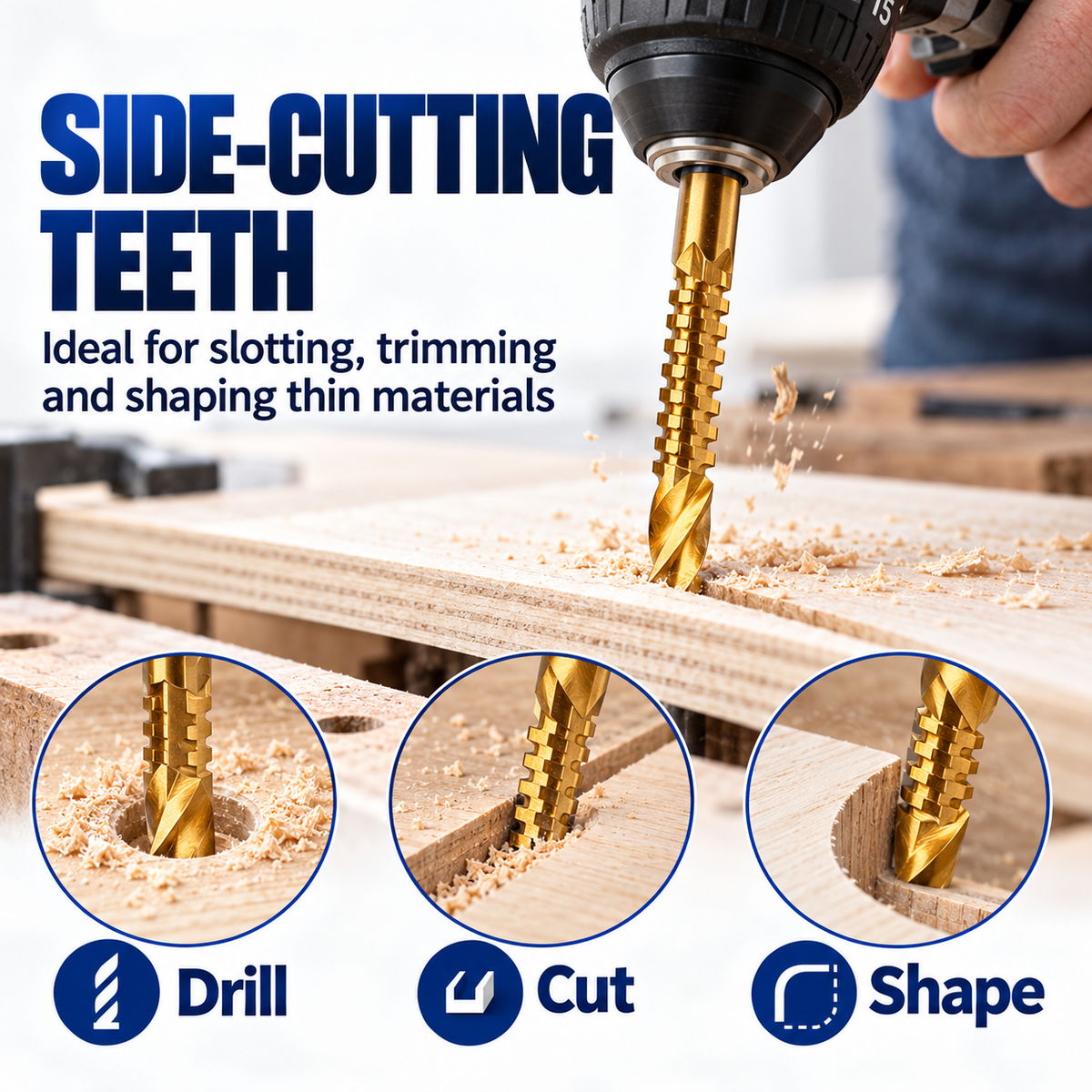 ❤️8-Piece Titanium-Coated HSS Side-Cutting Drill Bit Set – 3–10mm