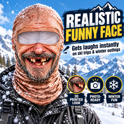 ❤️Old Man Ski Winter Face Mask 3D Funny Realistic Face Balaclava Party Gear