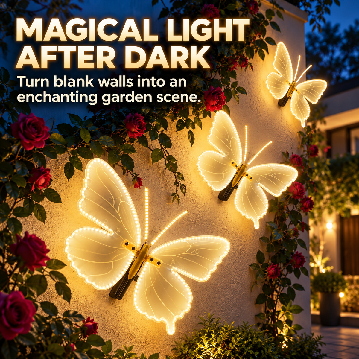 ❤️40CM Glowing Butterfly Wall Light – Beautiful Day & Night