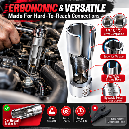 9-Piece Diesel Injector Socket Set, 3/8 and 1/2-Inch Drive