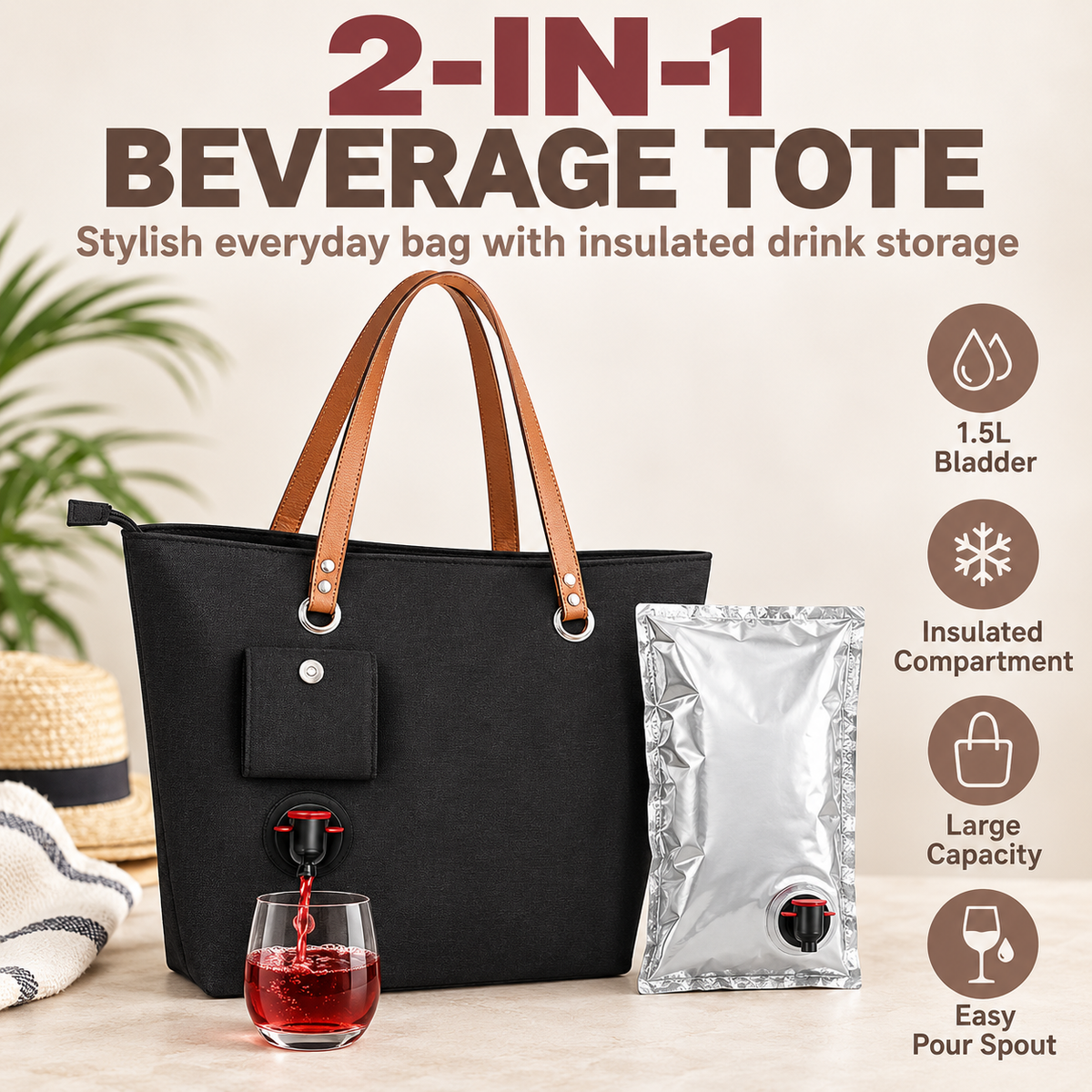 ❤️Insulated Wine Tote with Hidden Spout