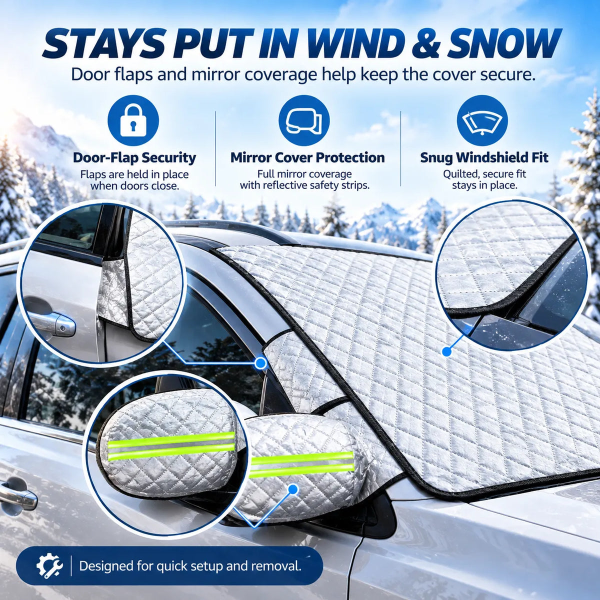 🎁Universal Car Windshield Snow Cover for Winter Protection
