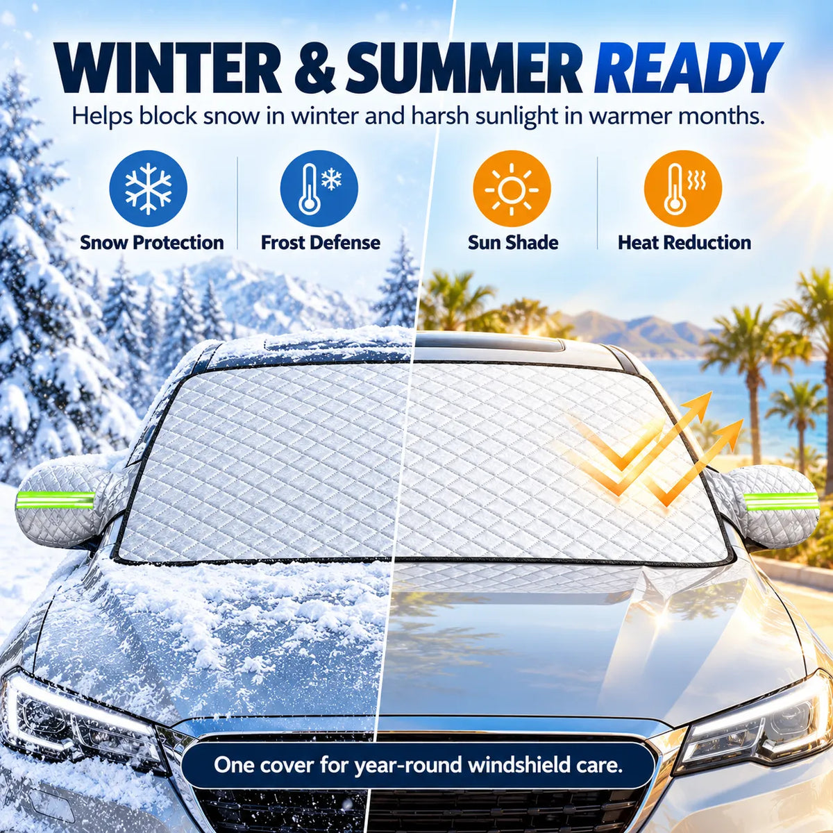 🎁Universal Car Windshield Snow Cover for Winter Protection