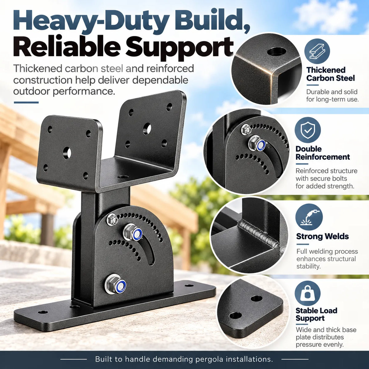 🎁Adjustable Roof Riser Brackets for Pergola & Outdoor Structures