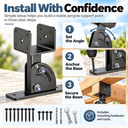 🎁Adjustable Roof Riser Brackets for Pergola & Outdoor Structures