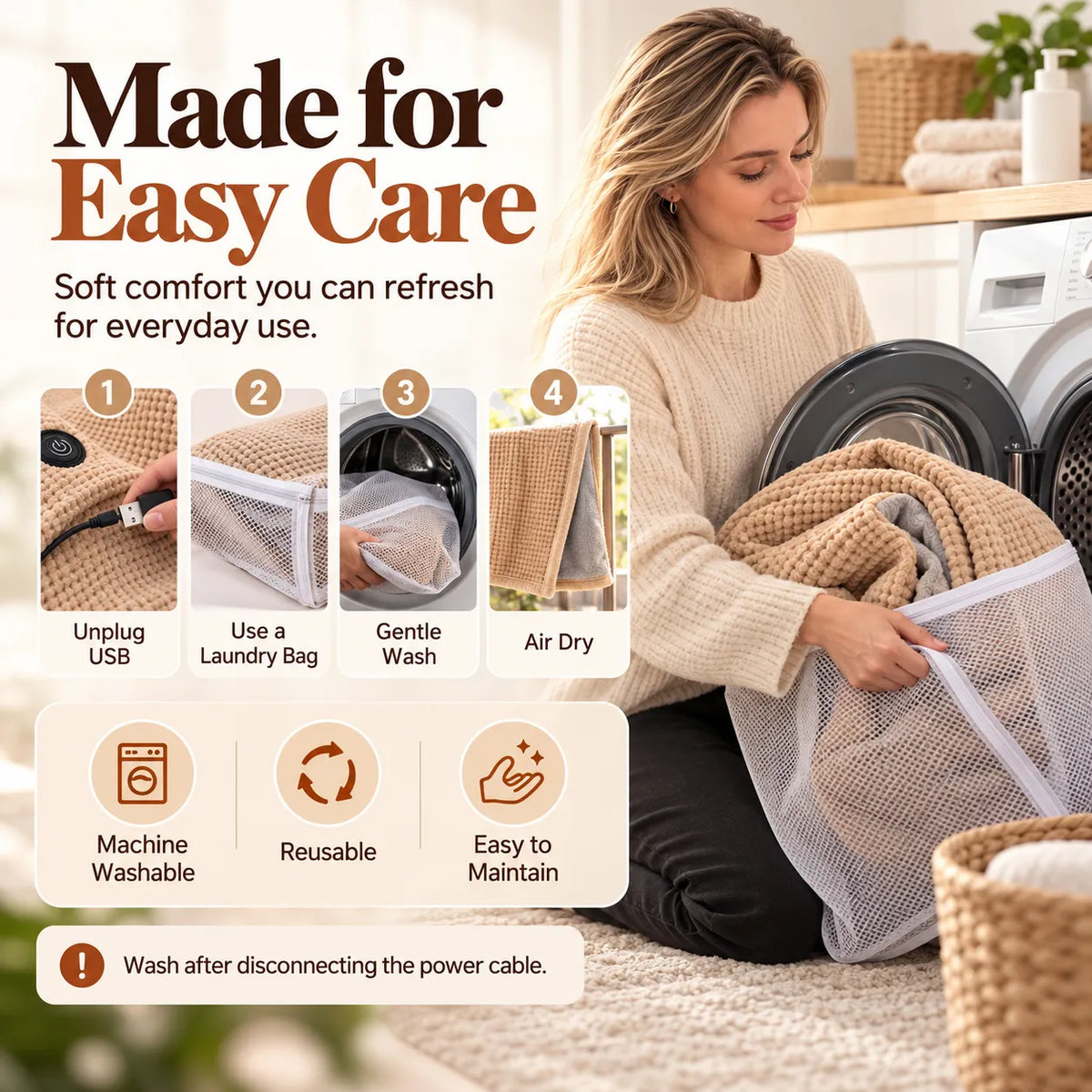 🎁USB Heated Blanket Shawl - 8-Zone Carbon Fiber Heating Throw