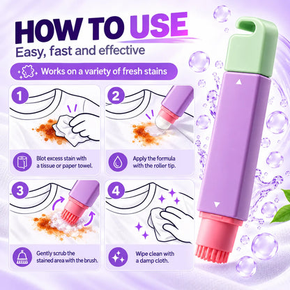 🎁Portable 2-in-1 Stain Remover Pen – Instant Spot Cleaner with Built-In Scrubbing Brush