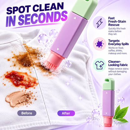 🎁Portable 2-in-1 Stain Remover Pen – Instant Spot Cleaner with Built-In Scrubbing Brush