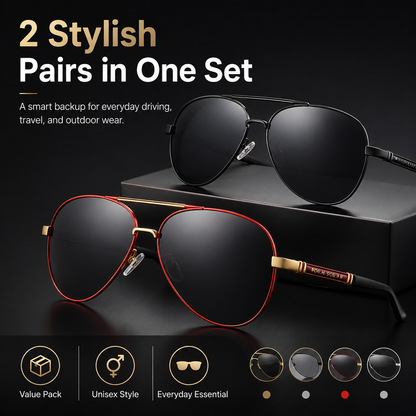 🕶️2 Pack Polarized Aviator Sunglasses Unisex
