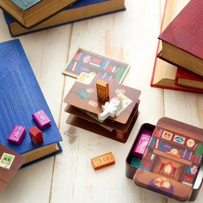 🔥🔥Tragbares Bücherregal-Stapelspiel-Set für die Familie aus Blech📚✈️
