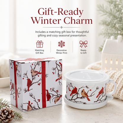 🎁2 Pack 25oz Ceramic Meal Mugs with Lid & Tray