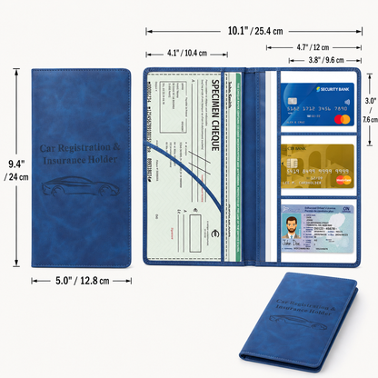 Car Registration & Insurance Card Holder – Magnetic Closure Vehicle Document Organizer Wallet