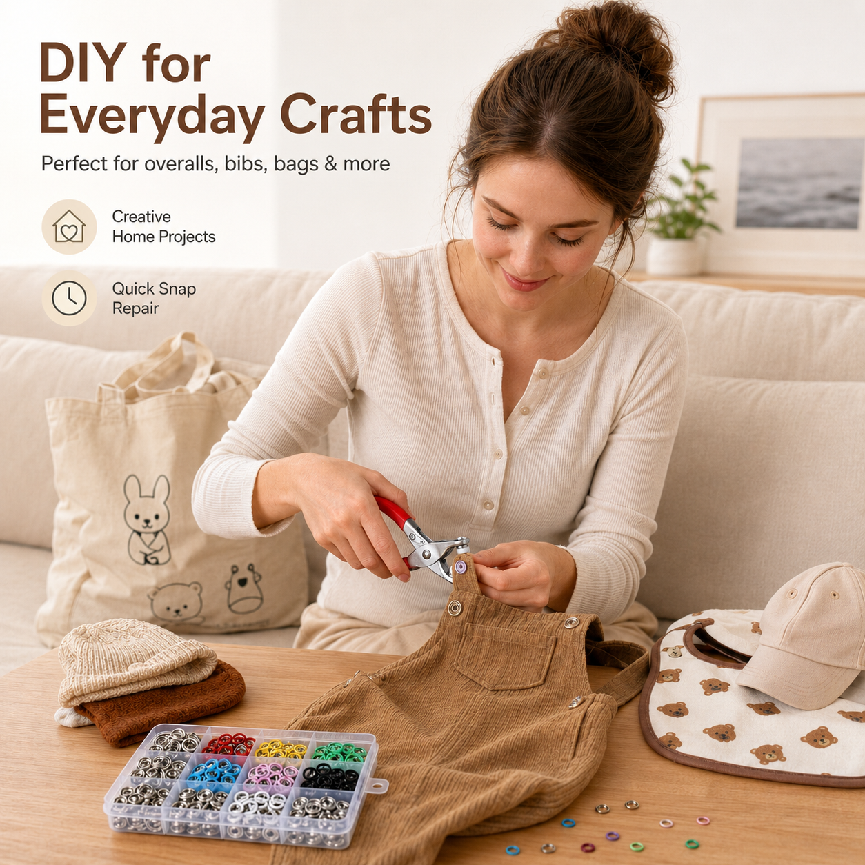 Colored Claw Snap Button Kit | Metal Buckles with Manual Snap Pliers