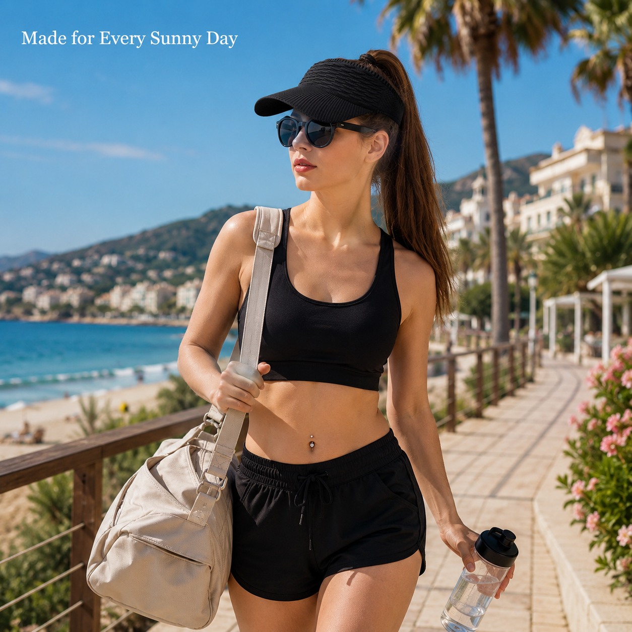 🧢 2Pcs Women High Ponytail Open Top Sun Visor Hat, UV Protection