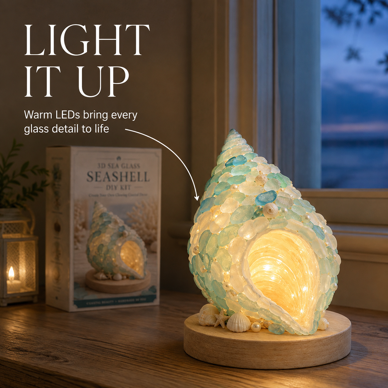 DIY Lighted Sea Glass Art Kit – 11 Designs