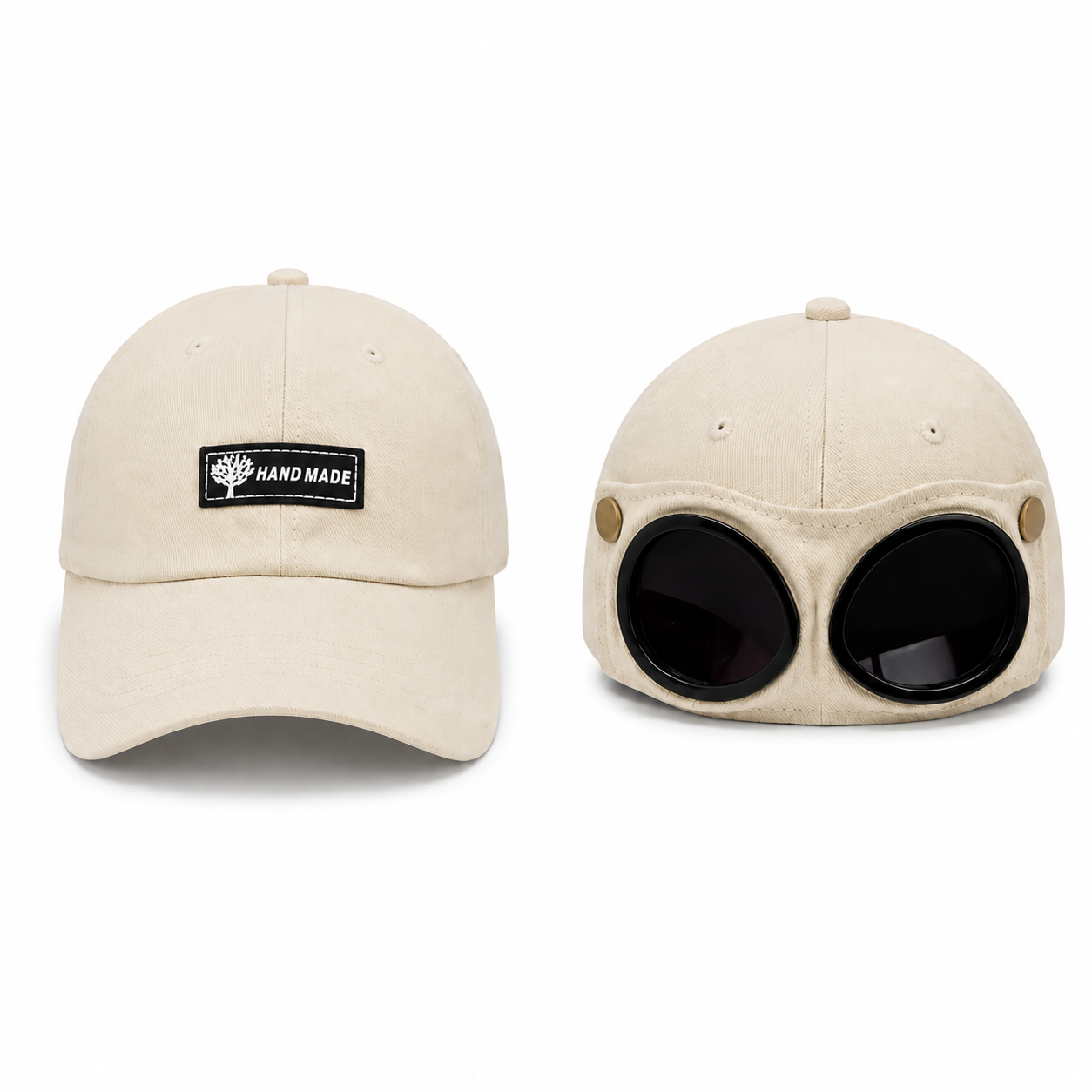 Unisex Baseball Cap Aviator Hat with Goggles Hip Hop Sport Snapback Cap