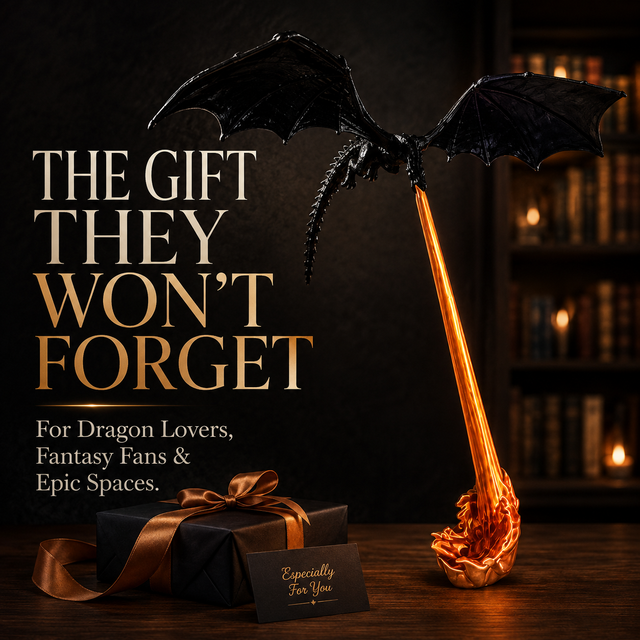 Flying Dragon Flame FableFire Bookshelf