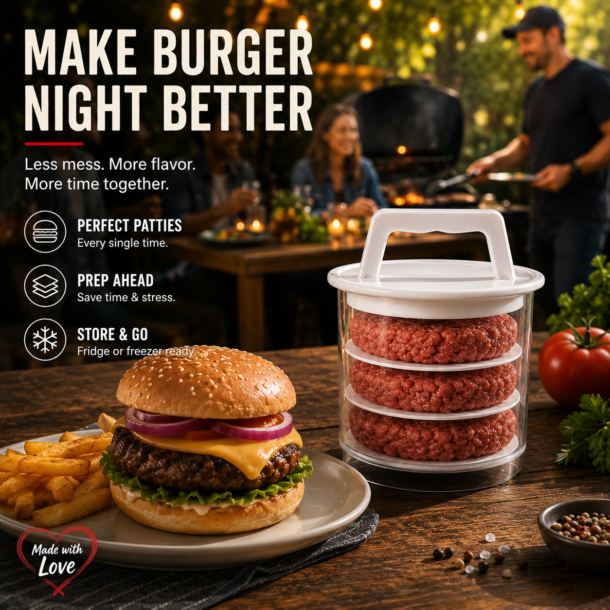Burger Patty Press Kit – Shape, Stack & Store