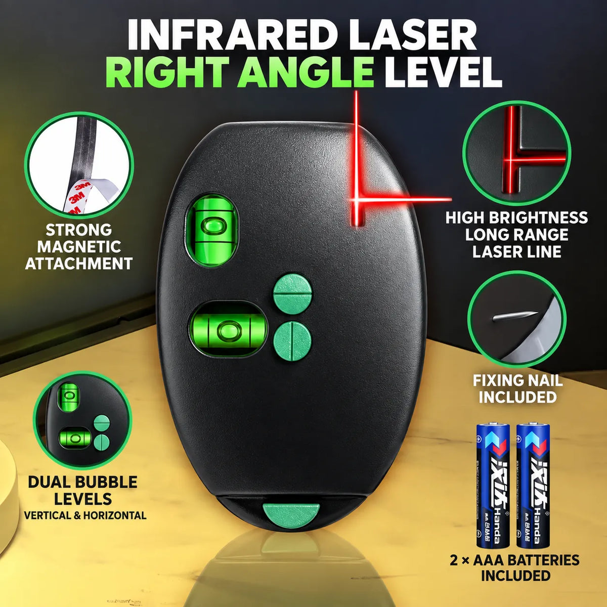 🎁90° Red & Green Self-Leveling Laser Level for Construction