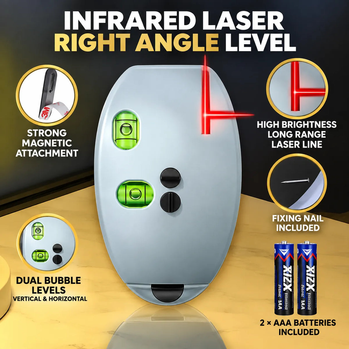 🎁90° Red & Green Self-Leveling Laser Level for Construction