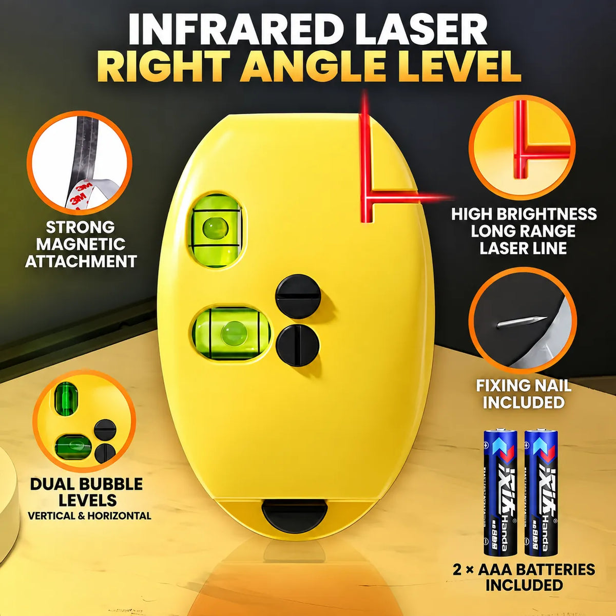 🎁90° Red & Green Self-Leveling Laser Level for Construction