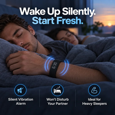 🎁Silent Vibration Alarm Clock – Wearable Wake-Up Band for Heavy Sleepers