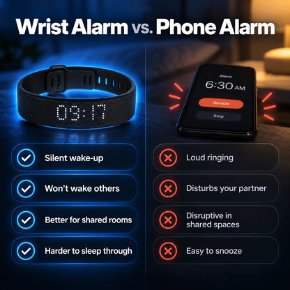 🎁Silent Vibration Alarm Clock – Wearable Wake-Up Band for Heavy Sleepers