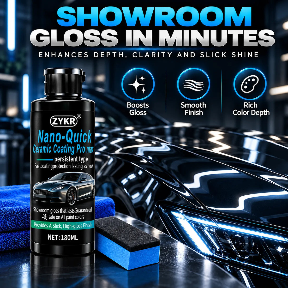 🎁Nano Ceramic Car Coating – High Gloss Hydrophobic Paint Sealant