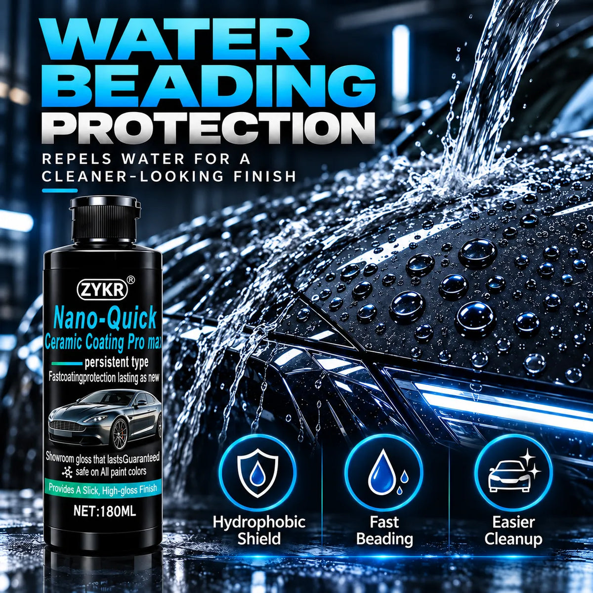 🎁Nano Ceramic Car Coating – High Gloss Hydrophobic Paint Sealant
