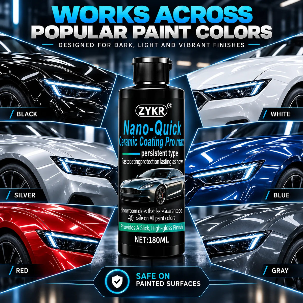 🎁Nano Ceramic Car Coating – High Gloss Hydrophobic Paint Sealant