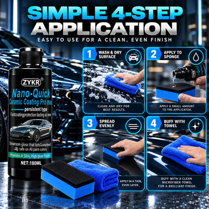 🎁Nano Ceramic Car Coating – High Gloss Hydrophobic Paint Sealant