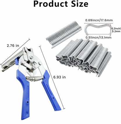 M-Type Hog Ring Pliers Kit with 1,200 Clips