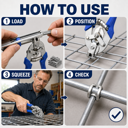 M-Type Hog Ring Pliers Kit with 1,200 Clips