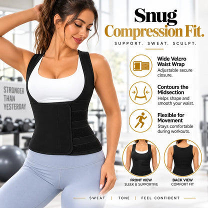 Women's Sweat Compression Shapewear Vest With Sculpting Fit