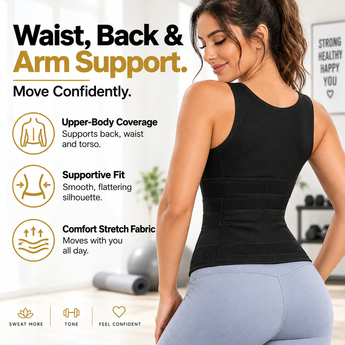 Women's Sweat Compression Shapewear Vest With Sculpting Fit