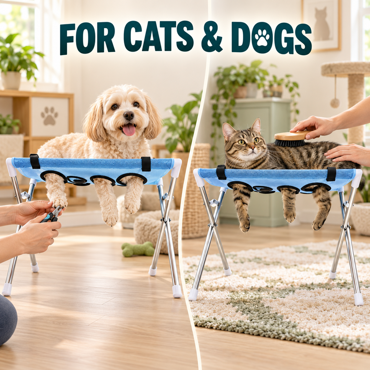 2-in-1 Foldable Pet Grooming Station with Stand