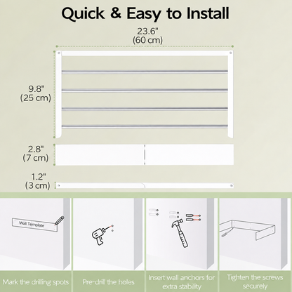 Foldable Wall-Mounted Clothes Drying Rack
