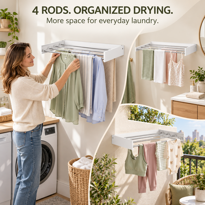Foldable Wall-Mounted Clothes Drying Rack