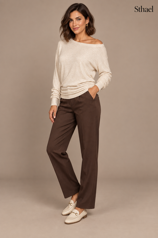 Womens Long Sleeve Shirts Ruched Hem Fall Tops Lightweight Sweaters