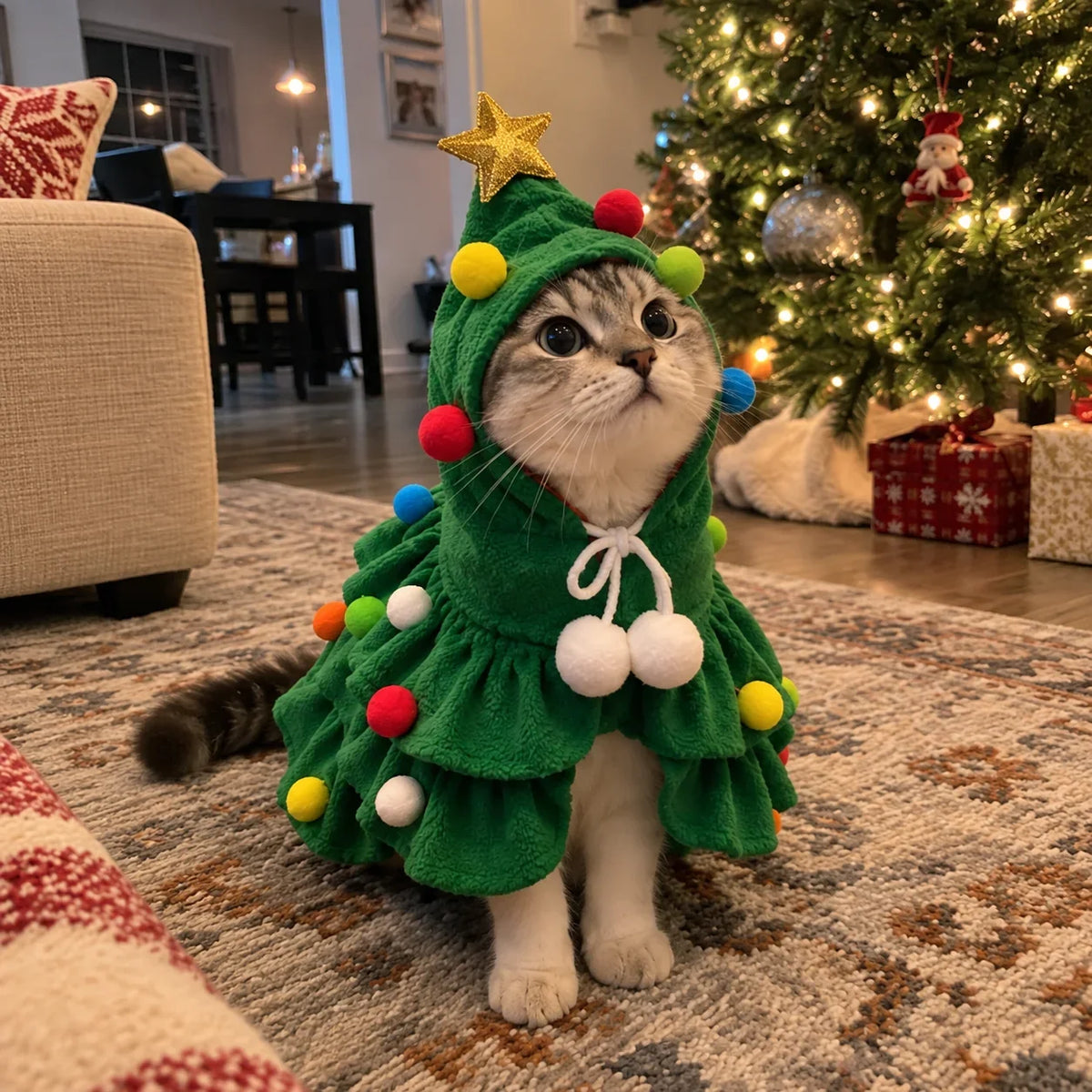 🎁Christmas Tree Dog Costume For Small Dogs &amp; Cats