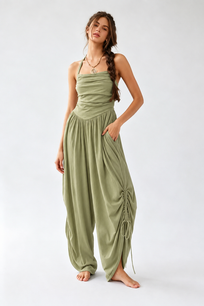 Women's Square Neck Wide-Leg Jumpsuit