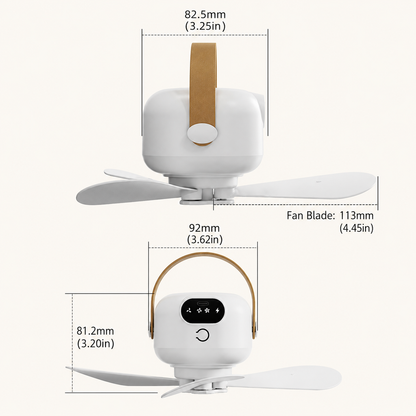 Rechargeable Portable Fan With LED Light & Remote Control