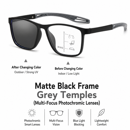 Adaptive Photochromic Multifocal Reading Glasses