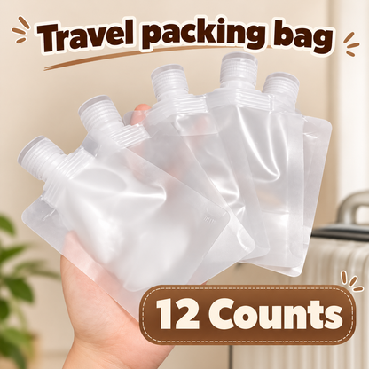 12 Pack Portable Travel Containers - Reusable Leakproof Liquid Storage Bags