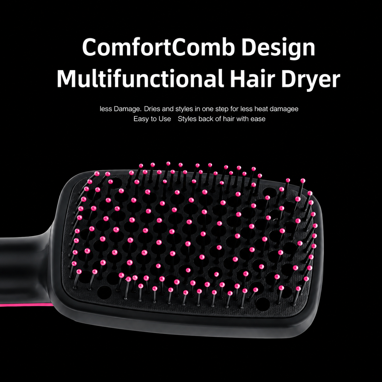 2-in-1 Comfort Comb Hair Dryer & Styler – Fast Drying Hot Air Brush for Straightening, Smoothing & Everyday Styling