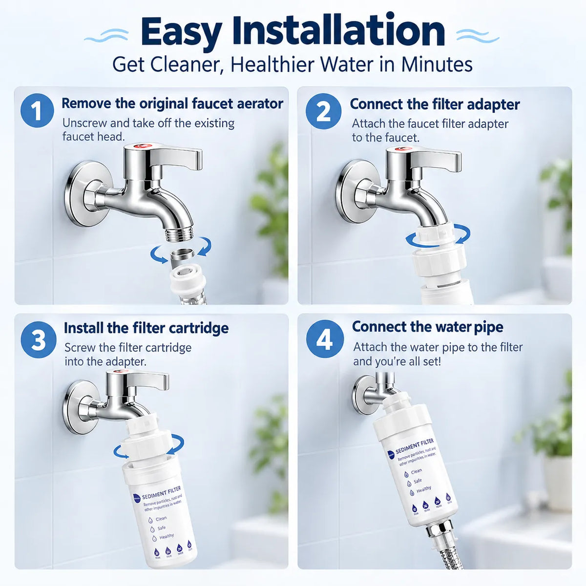 🎁Universal Household Water Filter With Chlorine Reduction & Replaceable Ceramic Cartridge