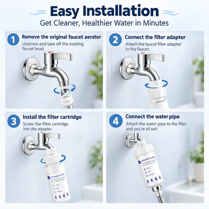 🎁Universal Household Water Filter With Chlorine Reduction & Replaceable Ceramic Cartridge