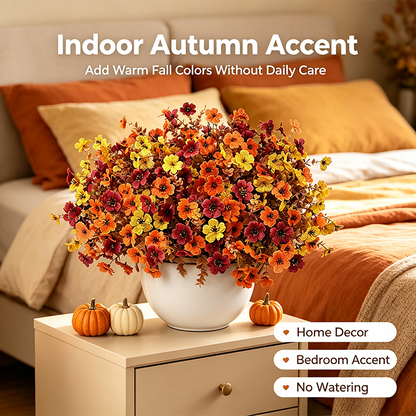 Fall Artificial Flower Halloween 12pcs. UV Resistant Colorful Fake Flower🍂