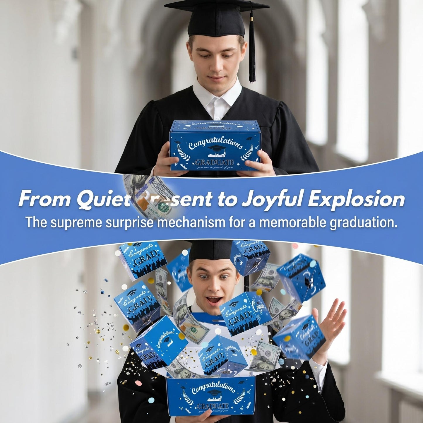 🎓 2026 Grad Surprise Exploding Money Box – Pop-Up Gift Set